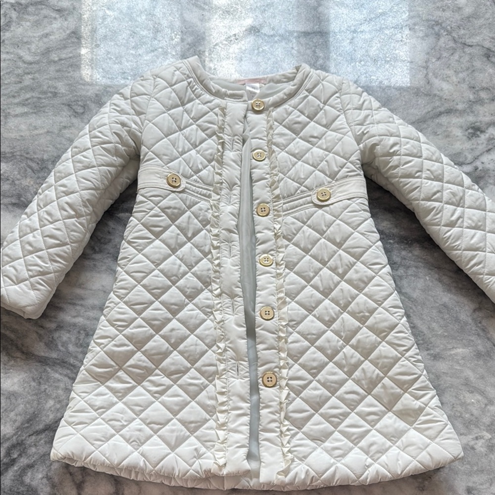 Janie and Jack White Quilted Kids Puffer Coat